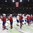PARIS, FRANCE - MAY 6: Players from Norway and France shake hands following a 3-2 win for team Norway during preliminary round action at the 2017 IIHF Ice Hockey World Championship. (Photo by Matt Zambonin/HHOF-IIHF Images)